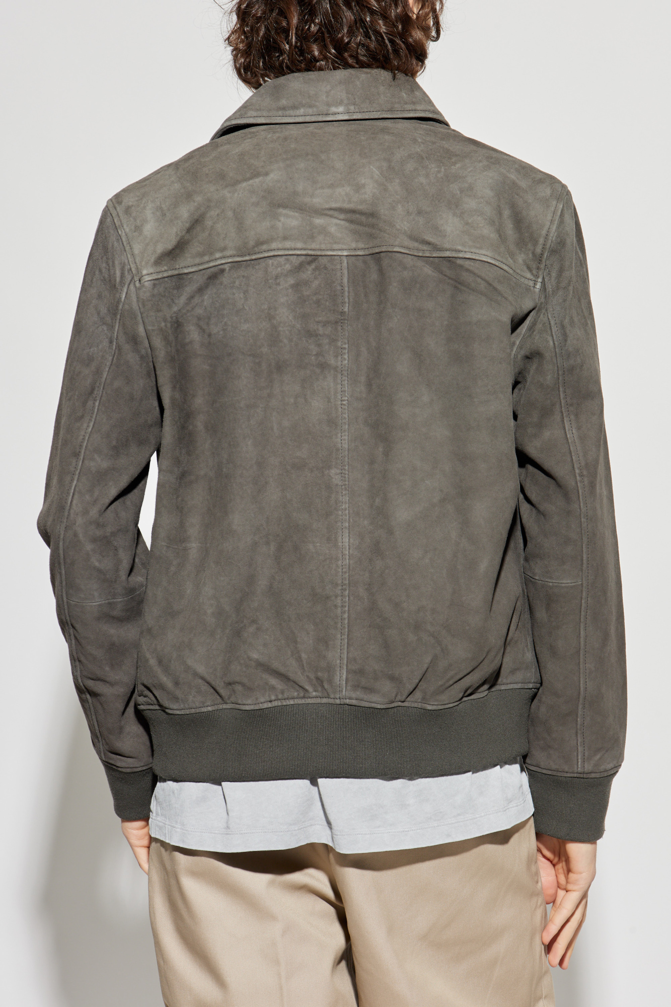 【ALLSAINTS】M65型ブラウンスウェードレザージャケット Grey Leather jacket AllSaints - Vitkac Canada